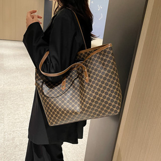 臺灣現貨 歐美時尚托特包包、女款大容量單肩包、質感印花手提通勤包