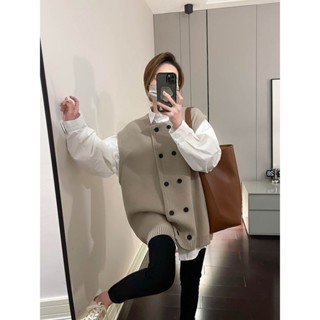 M-3XL 大尺碼針織開衫馬甲外套女裝胖m寬松慵懶百搭外搭韓系毛衣馬夾