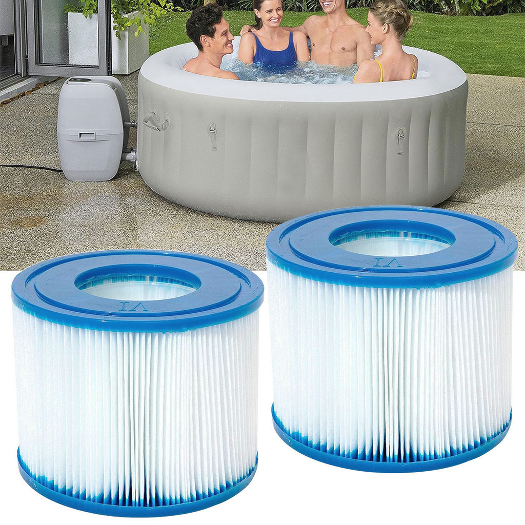2 件裝浴缸過濾器泳池過濾器更換軟橡膠末端 SPA 過濾器更換可重複使用的泳池過濾器,用於 Intex 過濾器
