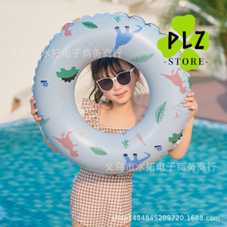 新款 ins加厚PVC充氣成人復古恐龍游泳圈 帶把手戲水玩具游泳圈