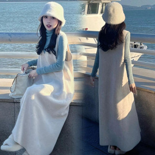 🌈臺灣出貨🌈日韓風格 孕婦套裝 秋冬 孕婦秋裝連衣裙兩件套 針織連身裙洋裝 時尚慵懶風套裝 針織背心裙子 孕婦裝兩件式