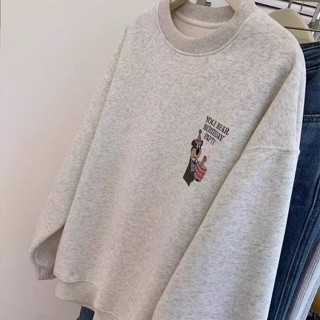 衣時尚 上衣 長袖t卹 學院風 印花上衣 保暖 m-2xl 新款學院風字母卡通印花衛衣柏a129-hm3812.