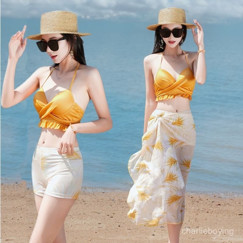 🔥店長推薦🔥bikini比基尼分體三件套遊泳衣女韓國性感溫泉度假沙灘網紅泳裝女