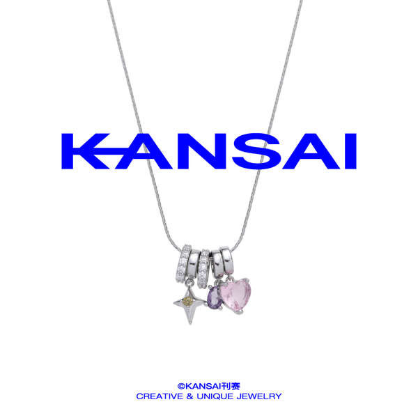 心臟模型 心臟項鍊 情侶項鍊 KANSAI愛心鋯石星芒鑲鑽吊墜項鍊女輕奢小眾簡約甜酷個性鎖骨鏈潮