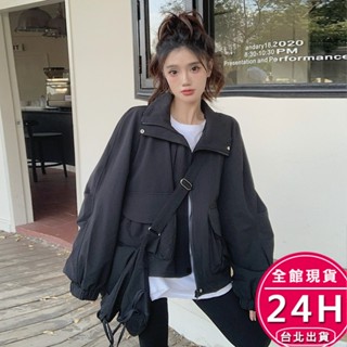 【梨卡】隔日到貨 女裝 外套 大衣 衝鋒衣 復古工裝衝鋒衣 韓版外套 保暖寬鬆休閒 運動外套 AR2189【現貨24H】