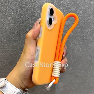 【帶掛繩】豪華磨砂糖果色軟矽膠手機殼適用於 iPhone 12 13 14 15 16 Pro Max 16 Plus