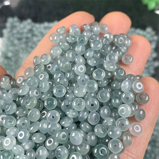 宏雲Hongyun-jf-(5pcs)- 翡翠A貨危地馬拉散珠小鼓珠冰種藍水料 玉珠配件diy飾品編織手鍊