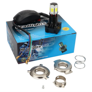 1 件摩托車大燈霧燈 T19 P15D H4 BA20D 側燈設計高/低光束 COB LED 大燈燈泡防水 12V 20