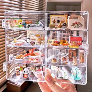 限時📣💯食玩小擺件展示架rement小酒瓶微縮超市貨架玩具收納盒透明亞剋力