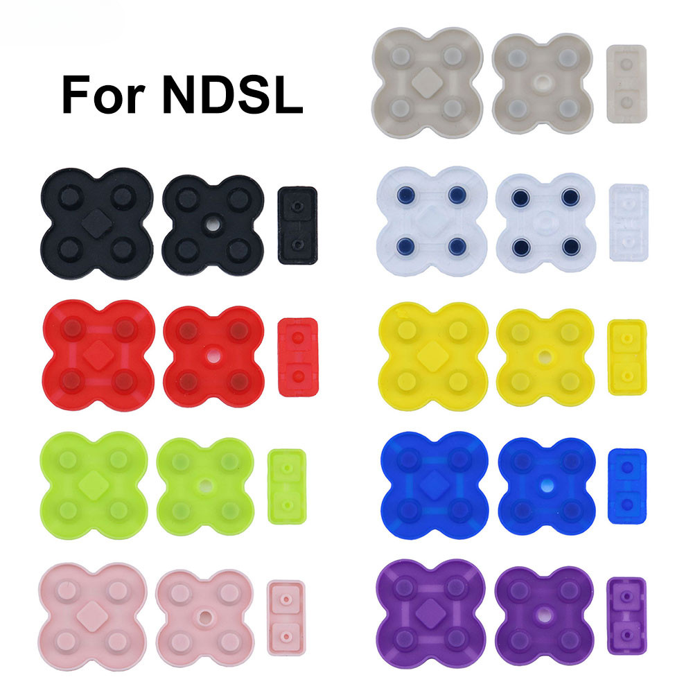 任天堂 1 套適用於 Nintendo DS Lite 遊戲機導電橡膠按鈕矽膠墊部件更換 NDSL 矽膠按鈕