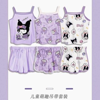 🌈Smile Kids🌈女童睡衣 臺灣出貨 兒童吊帶背心睡衣女童夏季薄款小女孩寶寶親子母女家居服套裝