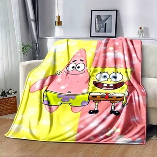 Go-spongebob 卡通印花毛毯柔軟舒適法蘭絨毯子家用床上沙發兒童可愛生日禮物