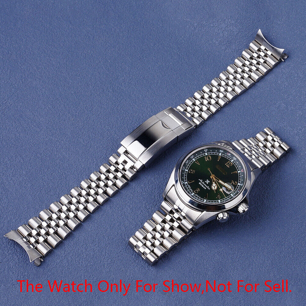 適用於 精工Seiko Alpinist SPB121 登山系列 鏤空彎曲錶帶 Jubilee 手鍊 20mm