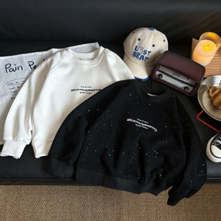 【BXH】90-160CM 新款兒童長袖上衣，酷炫星光閃閃圖案，男女童圓領上衣，中大童長袖