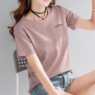 胖胖美依 M-5XL 大碼女裝 中大尺碼 短袖T卹 打底衫 新款美式復古時尚洋氣圓領休閒印花上衣外穿打底衫-1913.