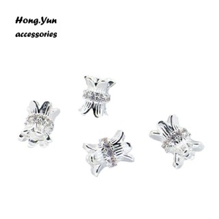 宏雲Hongyun-ls-（1pcs）- 14k保色包金微鑲鋯石大孔桶珠花環鑽圈花托手工DIY手鍊項鍊配件