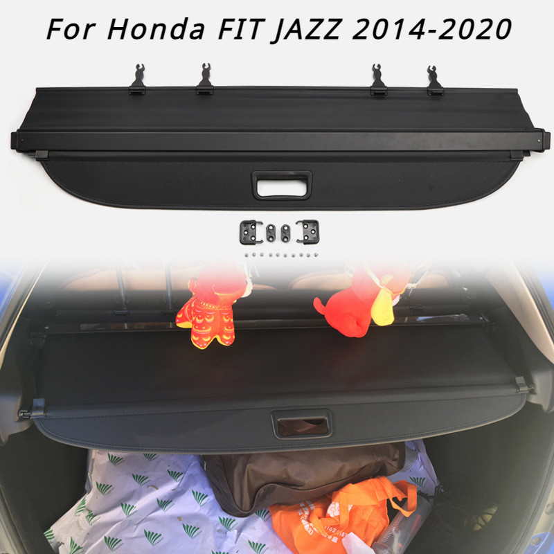 HONDA 本田 FIT JAZZ 2014-2021 安全護罩後行李箱窗簾可伸縮隔板隱私汽車配件的行李箱蓋