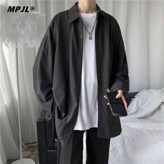 NANS 臺灣現貨 長袖襯衫 襯衫男春秋韓版百搭純色寬鬆外穿長袖襯衣ins潮流學院風大碼外套