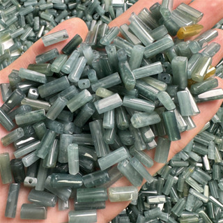 宏雲Hongyun-jf-(5pcs)- 天然危地馬拉翡翠冰種藍水料玉石長條散珠桶珠編織diy配件玉器貨