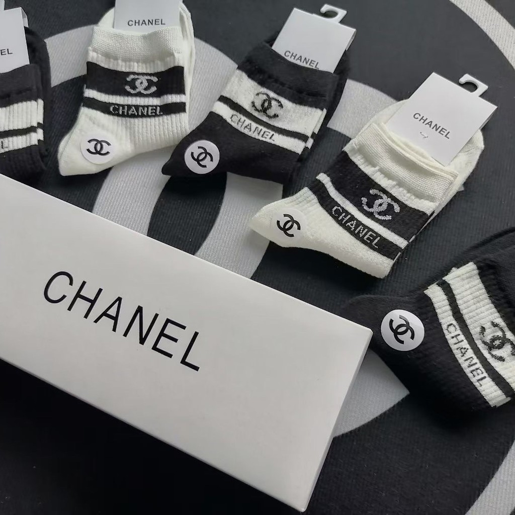 CHANEL...襪子香風高筒爆款女襪條紋潮襪