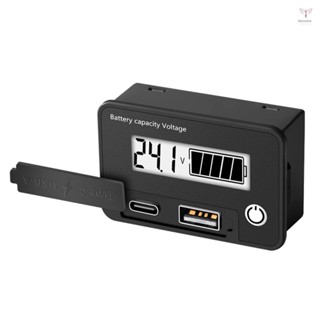 兩線數字電壓表 8-30VDC 電池容量電壓測試儀 Type-C USB-A 雙輸出電壓表數顯低壓報警設置和停電記憶福