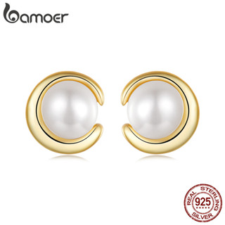Bamoer 925 純銀珍珠耳環設計珠寶女士禮物