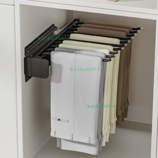 免運 衣櫃側裝褲架 家用伸縮褲架 抽推拉多功能抽拉式曬衣架 頂裝掛褲子架 櫃內五金褲架