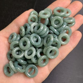 宏雲Hongyun-jf-(5pcs)- 天然翡翠a貨俄料翡翠甜甜圈隔珠玉器手工編項鍊手串配件批發