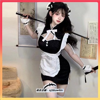 【兔兔優選】cosplay女僕裝 國風旗袍 日系少女 制服 可愛蝴蝶結流蘇髮卡 洋裝 性感情趣女僕 cos 角色扮演蘿莉