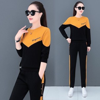 衣時尚 套裝 上衣 休閒褲 中大尺寸 M-4XL新款圓領休閒運動服套裝寬鬆跑步服女裝衛衣兩件套4F120-33472.