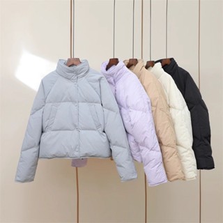 胖胖美依 保暖外套 風衣 防風外套M-2XL棉服 麵包服 新款拉鍊羽絨棉服女短款小個子設計感麵包服-1798.