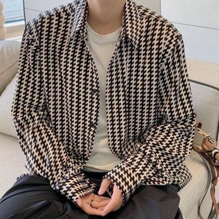 NANS 臺灣現貨 長袖襯衫 格子韓版高階長袖痞帥韓國襯衫ins潮流男裝襯衣上衣免燙外套