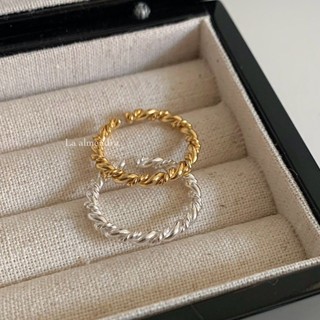 【𝐋𝐚 𝐚𝐥𝐦𝐞𝐧𝐝𝐫𝐚】𝐬𝟗𝟐𝟓純銀 重磅編織麻花戒指 R100