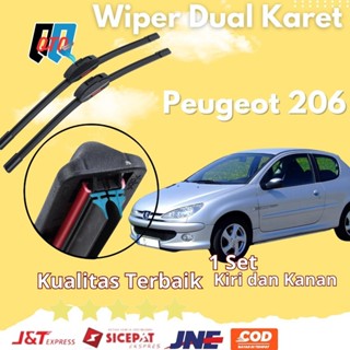PEUGEOT 標致 206 車窗清掃無框香蕉橡膠模型 1 套通用汽車變化鐵汽車摩托車擋風玻璃的雙刀片雨刷 2 層無框橡