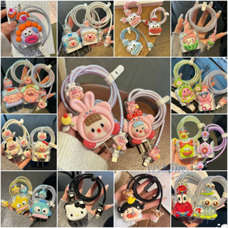 充電器盒 5 件套適用於 iPhone 18W/20W 創意可愛 Loopy Hello Kitty Kirby Mel