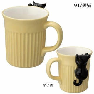 日本 DECOLE Niramekko 貓咪馬克杯/ 黑貓 eslite誠品