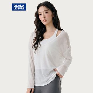 OLaLa Leisure 帶胸墊高階感健身罩衫輕薄透氣運動背心兩件套瑜伽服套裝