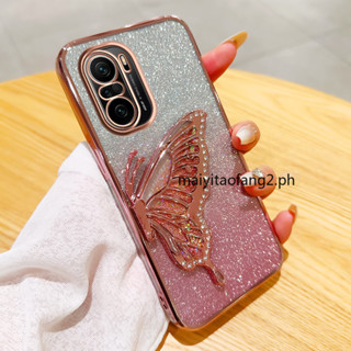 XIAOMI REDMI 適用於小米紅米 K40 Pro K40S Poco F3 Poco F4 5G 防震流沙蝴蝶支