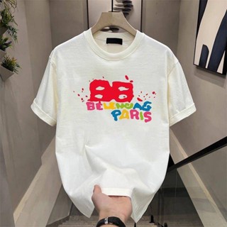 GP&臺灣現貨 男士短袖 夏季高階新款男士短袖棉質T恤潮牌寬鬆休閒情侶百搭印花上衣