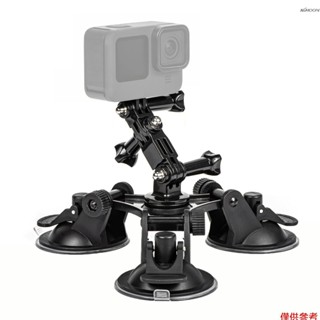 車用吸盤通用支架 三腳吸盤支架 帶運動相機轉接頭 配固定螺絲 手機夾 轉接頭 適用於iPhone手機 12/