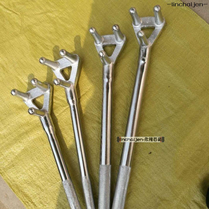 -linchaijen-減壓閥扳手 鍍鉻三爪閥門扳手Y型防滑手輪開關閥專用工具工業300/500/600/900