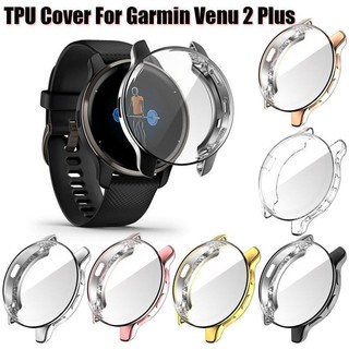 【UNG】適用佳明手錶殼 Garmin Venu2 plus 43mm全包電鍍tpu一體保護軟殼