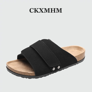 BIRKENSTOCK Ckxmhm 36-45男女通用滑動平底軟木涼鞋勃肯涼鞋帶可調節肩帶扣露趾拖鞋麂皮鞋墊