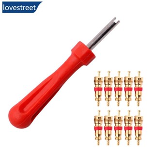 Lovestreet 摩托車汽車輪胎氣門芯扳手拆卸工具套件塑膠手柄鍍鐵扳手芯輪胎維修手動工具自行車自行車 J6W9
