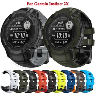 適用佳明本能2X Garmin Instinct 2X Solar 太陽能 運動矽膠錶帶 替換矽膠腕帶