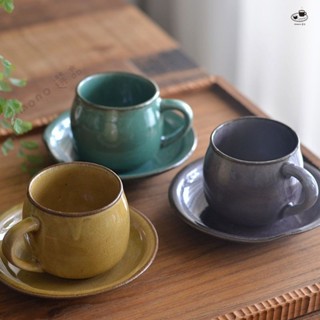 【emono選品】d.d.s. Japan 丸形貫入咖啡杯盤組 陶器 日本美濃燒