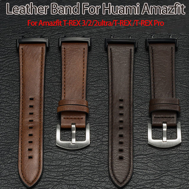 Amazfit T-REX 3 皮革錶帶 2 錶帶 Amazfit T-Rex/T-Rex Pro/T-Rex 2 Ul