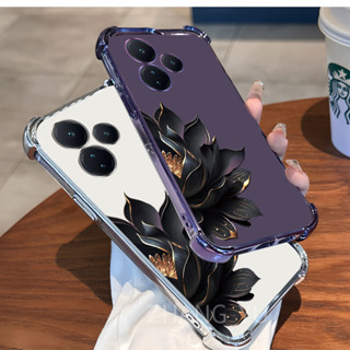 【防摔】Realme C53 C51 NOTE 50 TPU 手機殼蓮花紋新款透明軟殼