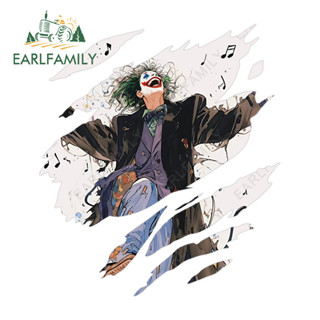 EARLFAMILY 13cm Joker with Music Tear 汽車貼紙防水時尚卡通彩色貼花適用於冰箱摩托車