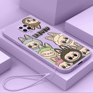 外殼 redmi note 9 pro redmi note 9s 手機殼帶掛繩美學矽膠 TPU 軟殼可愛卡通 Labu